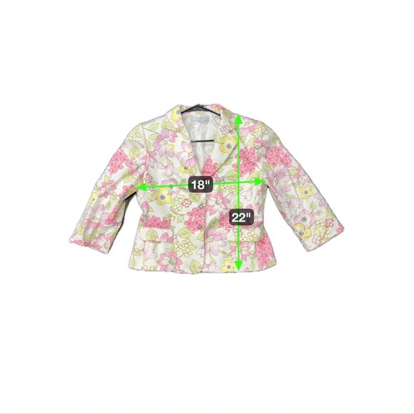 Tahari Arthur S. Levine Floral Blazer 3/4 Sleeves Button Closure Size 10 Elegant - Picture 8 of 10